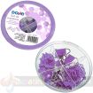 Dohe Combo Ovni Pack de Accesorios de Escritorio - 12 Pinzas de 15mm, 5 Pinzas de 19mm, 50 Clips de 28mm y 30 Push Pins de 22mm - Color Morado