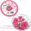 Dohe Combo Ovni Pack de Accesorios de Escritorio - 12 Pinzas de 15mm, 5 Pinzas de 19mm, 50 Clips de 28mm y 30 Push Pins de 22mm - Color Rosa
