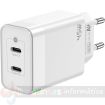 Aisens Cargador GAN 45W - 2xUSB-C PD3.0 QC4.0 - Color Blanco