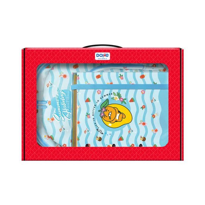 Dohe Kakao Friends Summer Holiday Pack de Mochila Grande + Portatodo Triple + Carpeta de 4 Anillas Formato A4 con Recambio de 100 Hojas