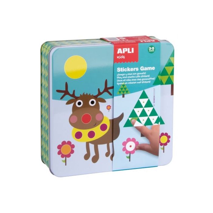 Apli Juegos de Gomets Polar - Didactico - Estimula Psicomotricidad - Desarrolla Pensamiento Matematico - Caja Metalica Atractiva