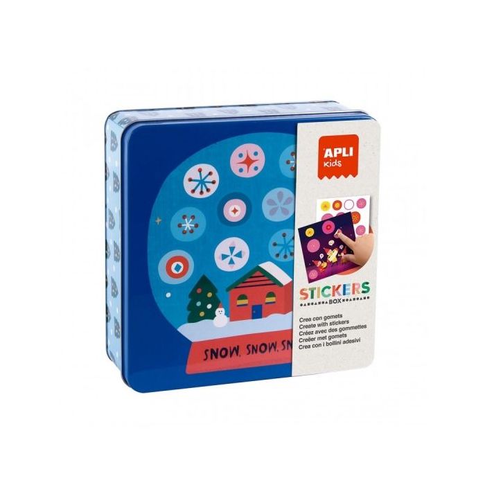 Apli Juego de Gomets Navidad - Contiene 8 hojas de Gomets y 8 Laminas para Rellenar - Estimula la Psicomotricidad Fina - Desarrolla el Pensamiento Matematico - Recomendado para Niños a partir de 3 Años