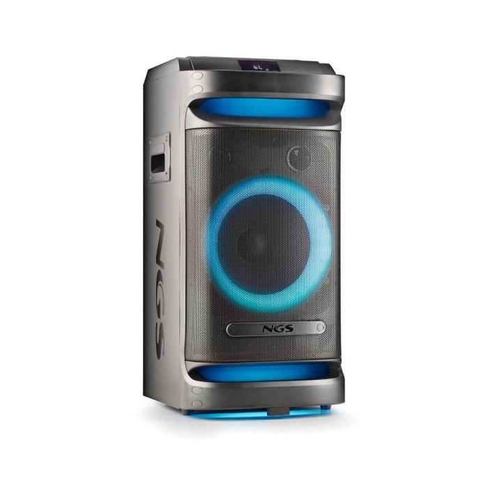 NGS Wild Space 1 Altavoz Portatil 900W Bluetooth 5.3 con Woofer 10" - USB y AUX - Iluminacion LED - Autonomia hasta 6h - Incluye Ruedas y Troley - Color Negro