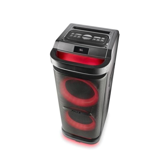 NGS Wild Space 2 Altavoz DJ 2000W Bluetooth 5.3 con Woofer 10" - USB y AUX - Iluminacion LED - Mando a Distancia - Color Negro