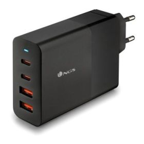 NGS Bud 100W Cargador Universal de Pared 100W Ultrarapido - 2x USB-C PD - PPS, 2x USB-A QC 3.0 - Color Negro