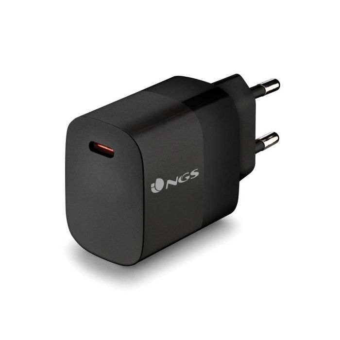 NGS Bud 20W Cargador Universal de Pared 20W Ultrarapido - 1x USB-C PD - PPS - Color Negro