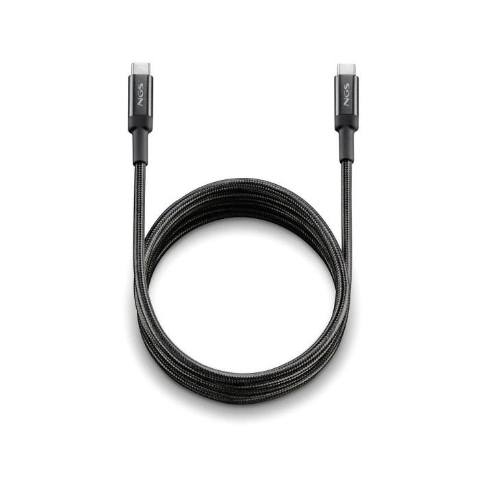 NGS Cable 2.0 USB-C Macho a USB-A Macho - Carga Ultrarapida hasta 65W - Longitud 3m - Color Negro