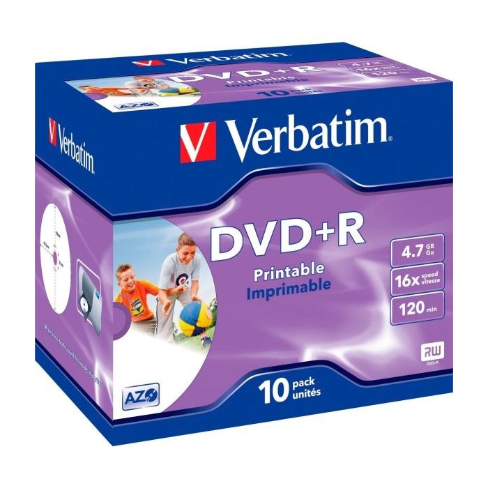 Verbatim Pack de 10 DVD+R Printables 16x 4.7GB