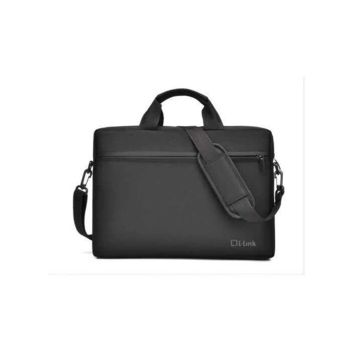 L-Link Maletin para Portatil hasta 15.6" - Bordes Acolchados y Reforzados - Bolsillo Exterior - Cobertura Exterior Repelente al Agua - Cierre de Cremallera - Color Negro