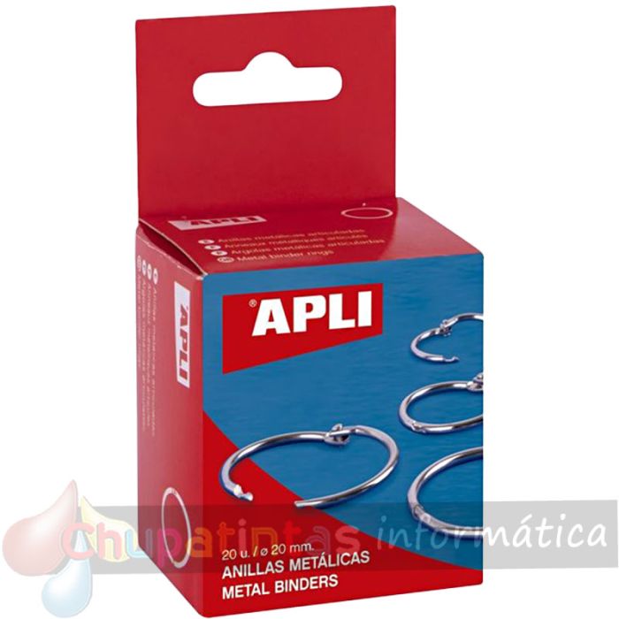 Apli Pack de 20 Anillas Metálicas Articuladas diámetro 20 mm -1