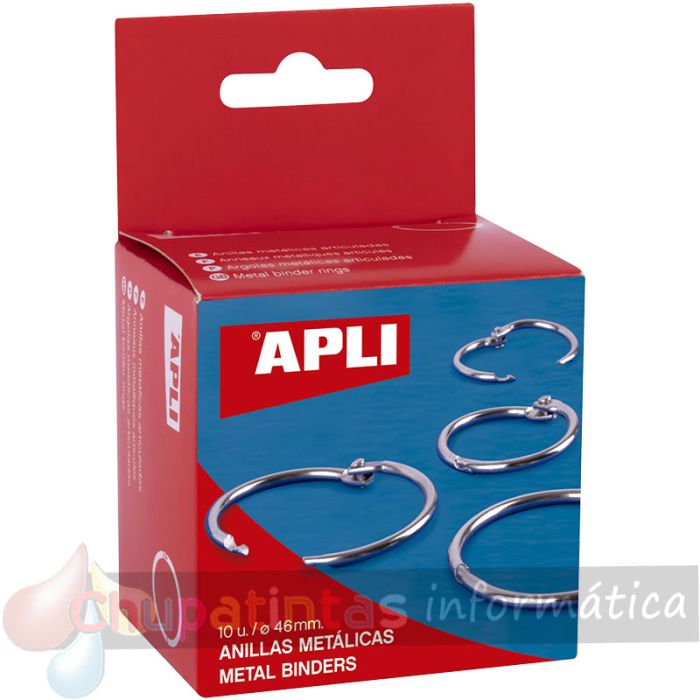 Apli Pack de 10 Anillas Metálicas Articuladas diámetro 46 mm -1