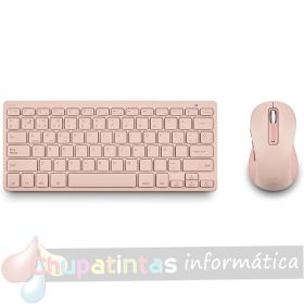 NGS Fantasy Pack Teclado Compacto Silencioso + Ratón Silencioso 1600dpi 5 Botones - Conexión 2,4GHz, BT1 y BT2 - Color Rosa-1