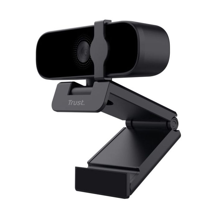 Trust Tanor Webcam FullHD 1080p USB - Enfoque Automatico - Diagonal de Campo de Vision 79º - Microfono Incorporado - Tapa de Privacidad - Color Negro