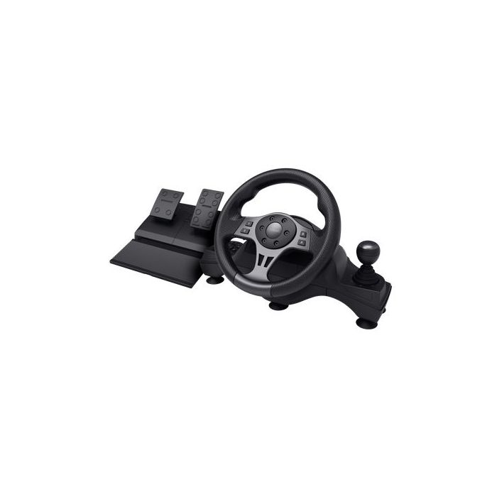 Trust GXT 289 Movi Set de Volante + Pedales + Palanca de Cambios - Compatible con PC, Nintendo Switch, Xbox y PS4 - Color Negro