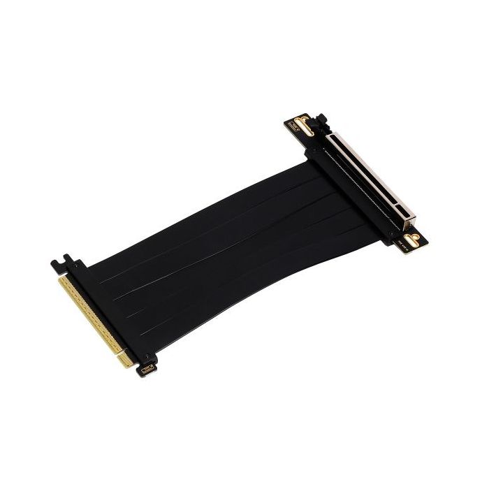 Aisens Cable de Extension Riser PCIe 4.0 x16 Flexible - Blindaje EMI - Longitud 17cm - Color Negro
