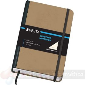 Dohe Cuaderno Cartone con Puntas Redondeadas - Papel Ahuesado de 80gr - Lomera de Tela - Cierre de Gomas y Cinta de Registro