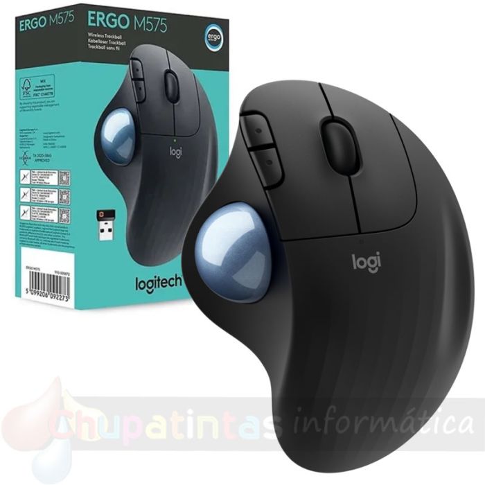 Logitech Ergo M575 Ratón Inalámbrico TrackBall USB 2000dpi - 5 Botones - Uso Diestro - Color Grafito - especificaciones
