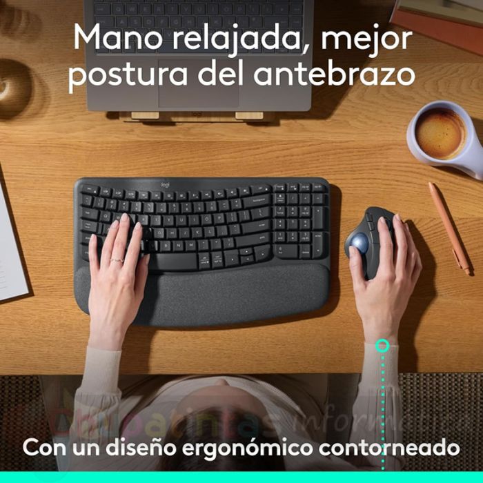 Logitech Ergo M575 Ratón Inalámbrico TrackBall USB 2000dpi - 5 Botones - Uso Diestro - Color Grafito - Ergonómico