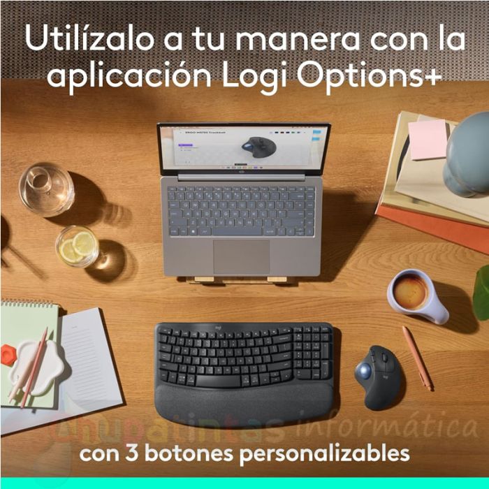 Logitech Ergo M575 Ratón Inalámbrico TrackBall USB 2000dpi - 5 Botones - Uso Diestro - Color Grafito - 3