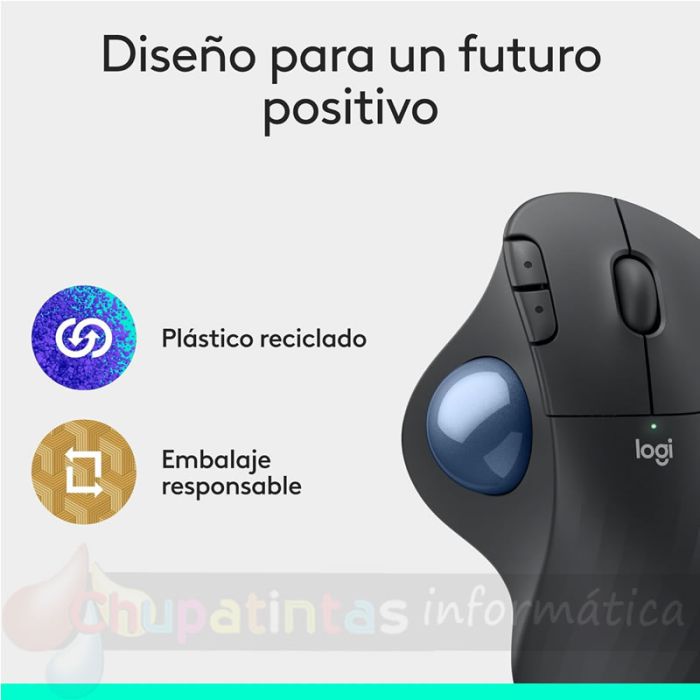 Logitech Ergo M575 Ratón Inalámbrico TrackBall USB 2000dpi - 5 Botones - Uso Diestro - Color Grafito - 5