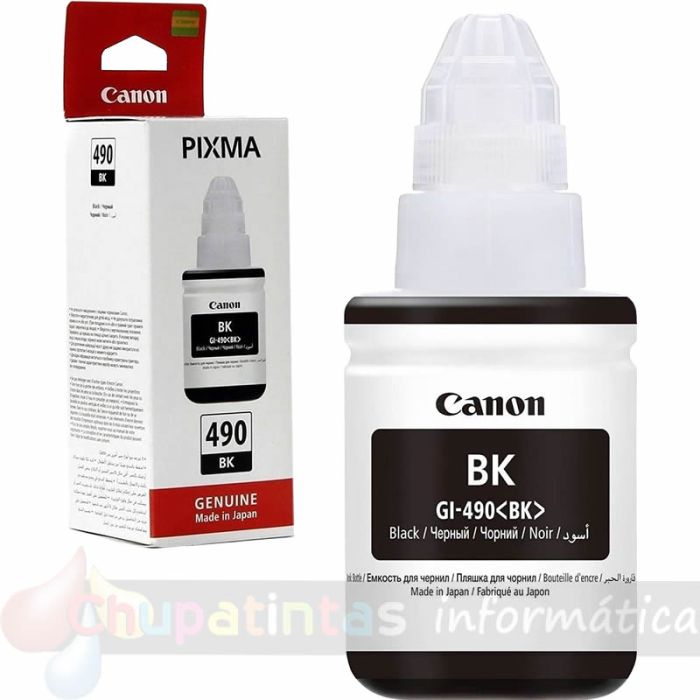 Canon GI490 Negro Botella de Tinta Original - GI490BK/0663C001