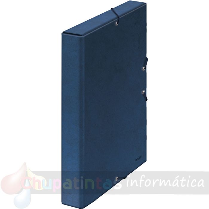 Dohe Caja para Proyectos Lomo 3cm - Cartón Forrado con Papel Impreso y Plastificado - Cierre con Gomas - Color Azul
