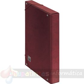 Dohe Caja para Proyectos Lomo 3cm - Cartón Forrado con Papel Impreso y Plastificado - Cierre con Gomas - Color Rojo