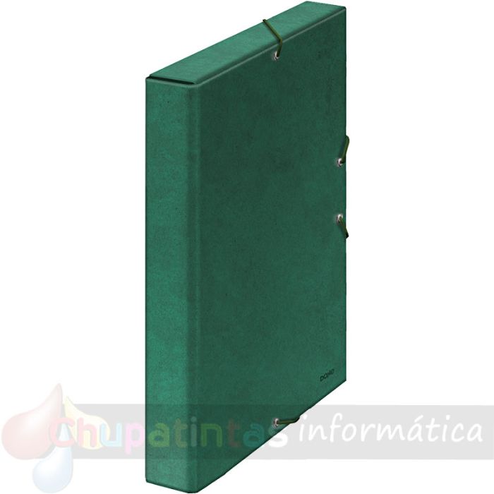 Dohe Caja para Proyectos Lomo 3cm - Cartón Forrado con Papel Impreso y Plastificado - Cierre con Gomas - Color Verde