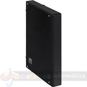 Dohe Caja para Proyectos Lomo 3cm - Cartón Forrado con Papel Impreso y Plastificado - Cierre con Gomas - Color Negro