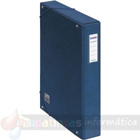 Dohe Caja para Proyectos Lomo 5cm - Cartón Forrado con Papel Impreso y Plastificado - Cierre con Gomas - Color Azul