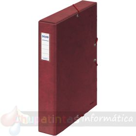 Dohe Caja para Proyectos Lomo 5cm - Cartón Forrado con Papel Impreso y Plastificado - Cierre con Gomas - Color Rojo