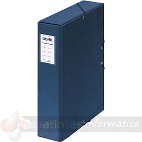Dohe Caja para Proyectos Lomo 7cm - Cartón Forrado con Papel Impreso y Plastificado - Cierre con Gomas - Color Azul