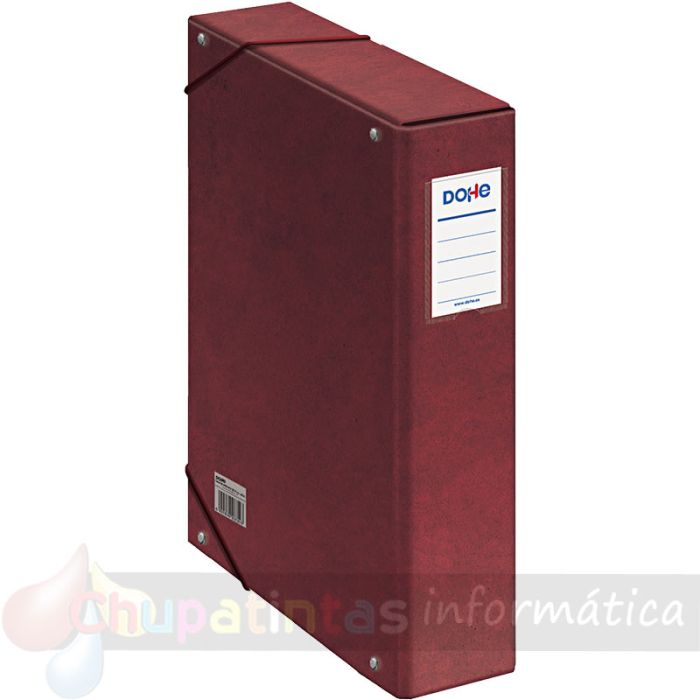 Dohe Caja para Proyectos Lomo 7cm - Cartón Forrado con Papel Impreso y Plastificado - Cierre con Gomas - Color Rojo