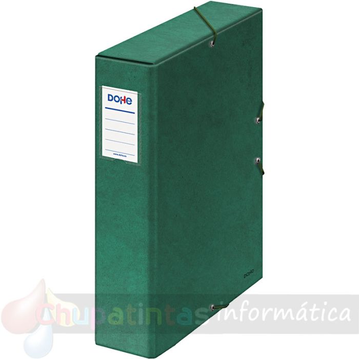 Dohe Caja para Proyectos Lomo 7cm - Cartón Forrado con Papel Impreso y Plastificado - Cierre con Gomas - Color Verde