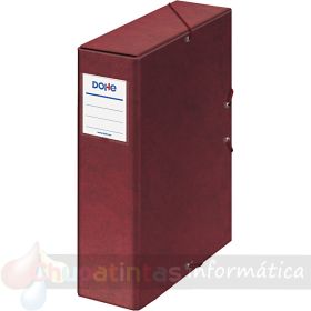 Dohe Caja para Proyectos Lomo 9cm - Cartón Forrado con Papel Impreso y Plastificado - Cierre con Gomas - Color Rojo