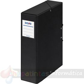 Dohe Caja para Proyectos Lomo 9cm - Cartón Forrado con Papel Impreso y Plastificado - Cierre con Gomas - Color Negro