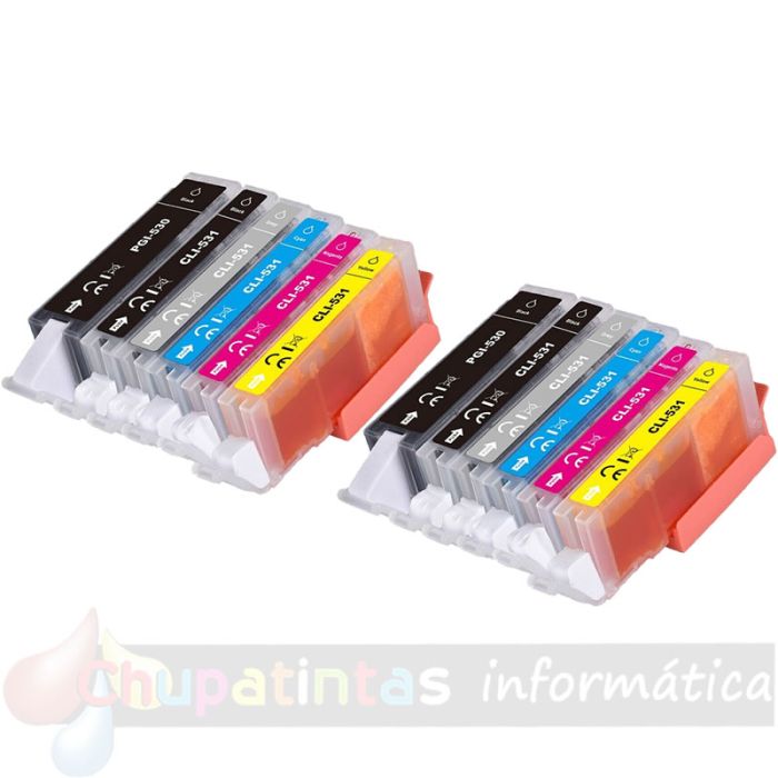 Canon PGI530/CLI531 Pack de 12 Cartuchos de Tinta Genéricos