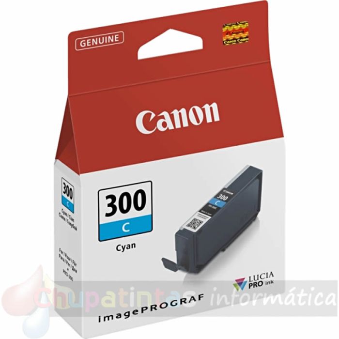 Canon PFI300 Cian Cartucho de Tinta Original - 4194C001/PFI300C