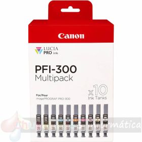 Canon PFI300 Pack de 10 Cartuchos de Tinta Originales - 4192C008-1