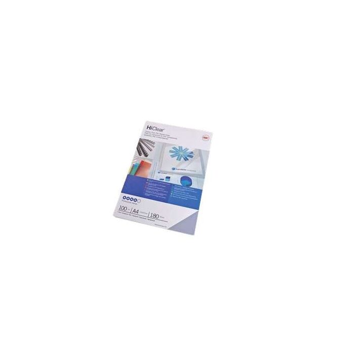 GBC HiClear Paquete de 100 Portadas de Encuadernar A4 - 180 Micras - Transparentes