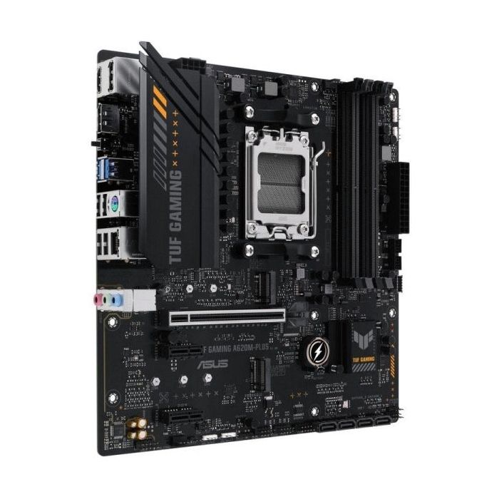 Asus TUF Gaming A620M-PLUS Placa Base AMD PCIe 3.0, 4.0, 4x DDR5, 2x M.2, 4x SATA III, RJ-45, USB-A, USB-C - Factor de Forma MicroATX