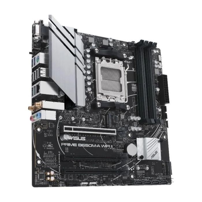 Asus Prime B650M-A WIFI II Placa Base AM5 Wi-Fi 6, M.2 PCIe 5.0, Realtek 2.5Gb Ethernet, Puertos USB 3.2 Gen 2, USB 3.2 Gen 1 Type-C® Frontal