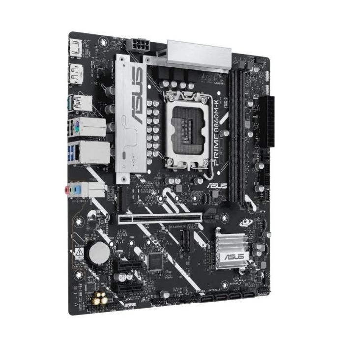 Asus Prime B860M-K Placa Base Intel LGA 1851 - 2x DDR5, 2x M.2, PCIe 4.0, 4x SATA III, HDMI, USB 2.0, 3.2, RJ-45 - Factor de Forma MicroATX
