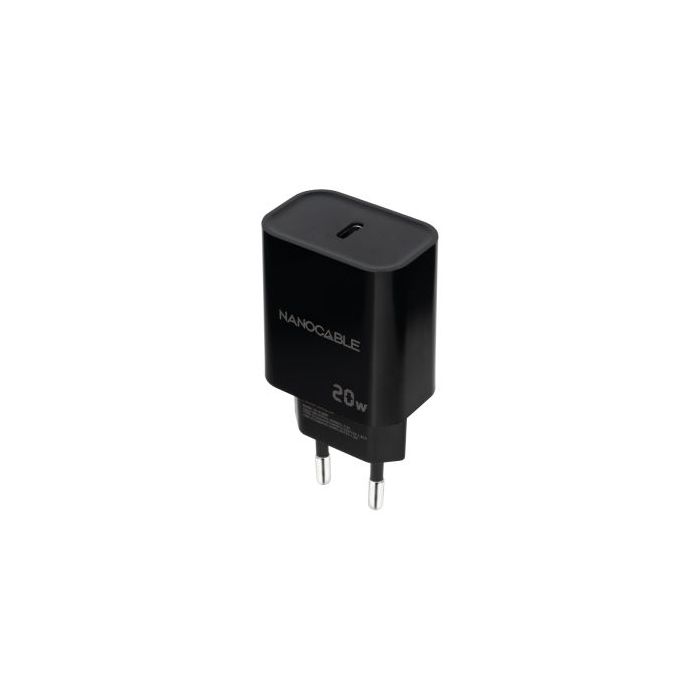 Nanocable Cargador de Pared USB-C/PD 20W - Color Negro