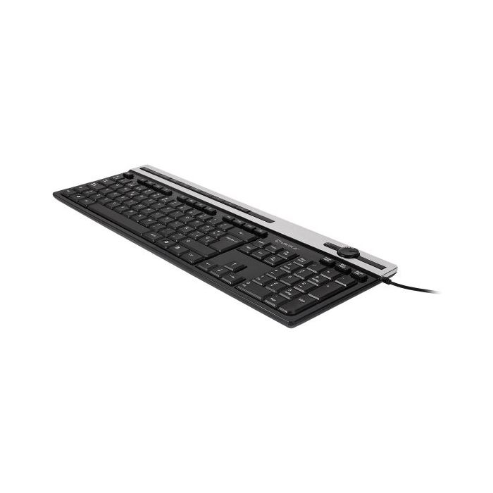 Unykach A2930 Teclado USB con 105 Teclas + 12 teclas multimedia - Teclas planas - Color Negro