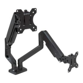 Unykach UK1479 Soporte de Mesa con Brazo Articulado para 2 Monitores de 13"-32" - Giratorio, Resorte de Gas - Gestion de Cables - Peso Max 10kg - VESA 100x100mm
