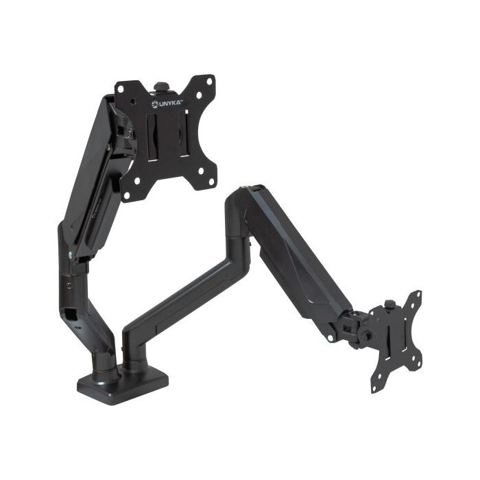 Unykach UK1479 Soporte de Mesa con Brazo Articulado para 2 Monitores de 13"-32" - Giratorio, Resorte de Gas - Gestion de Cables - Peso Max 10kg - VESA 100x100mm