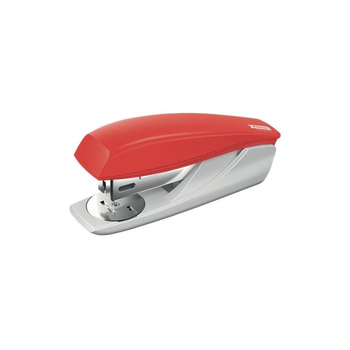 Petrus 210 Recycle Grapadora de Sobremesa - Grapa hasta 25 Hojas - 96% de Plastico Reciclado - Grapado Abierto, Cerrado y Clavado - Incluye 200 grapas Petrus 22/6 - Color Rojo