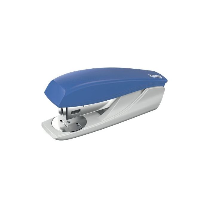Petrus 210 Recycle Grapadora de Sobremesa - Grapa hasta 25 Hojas - 96% de Plastico Reciclado - Grapado Abierto, Cerrado y Clavado - Incluye 200 grapas Petrus 22/6 - Color Azul