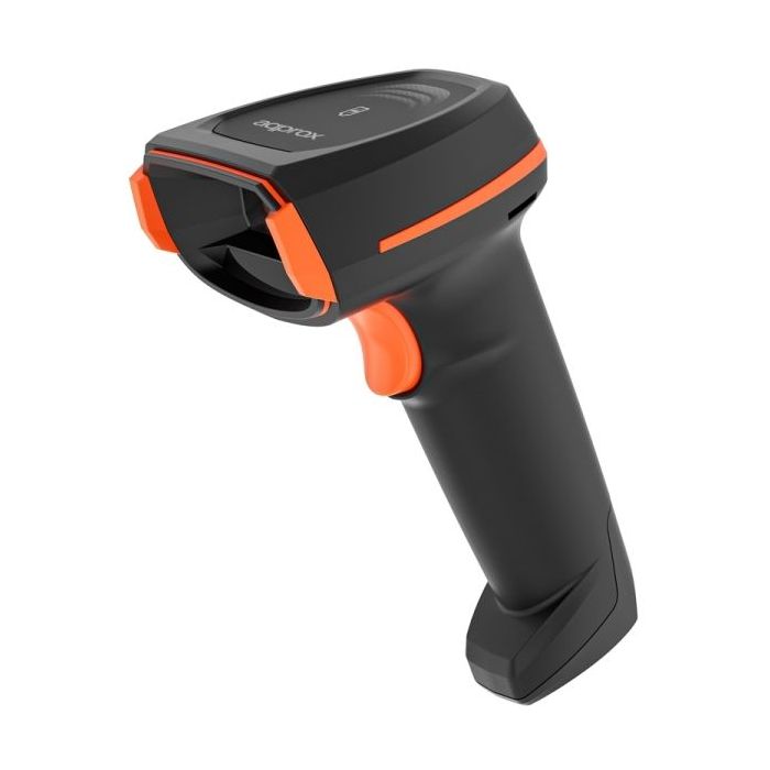 Approx Lector de Codigos de Barras 1D/2D USB - Indicador LED, Beeper y Vibracion - Velocidad de Escaneo 60fps - Disparo Manual o Automatico - Color Negro/Naranja